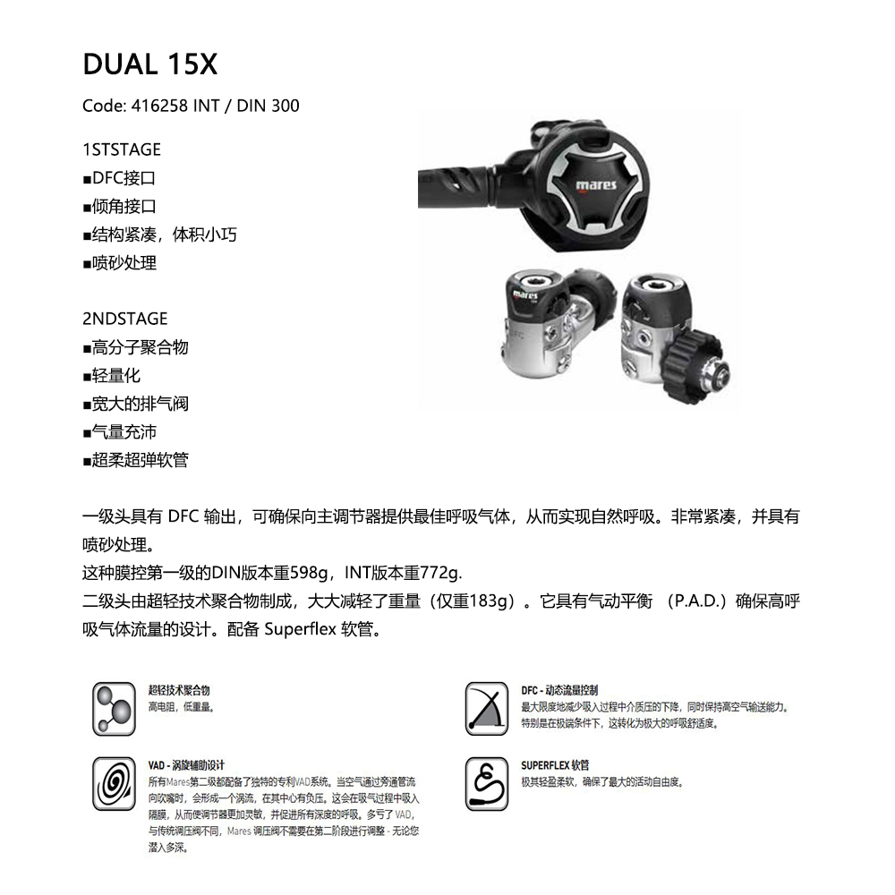 MARES調節器 DUAL 15X調節器